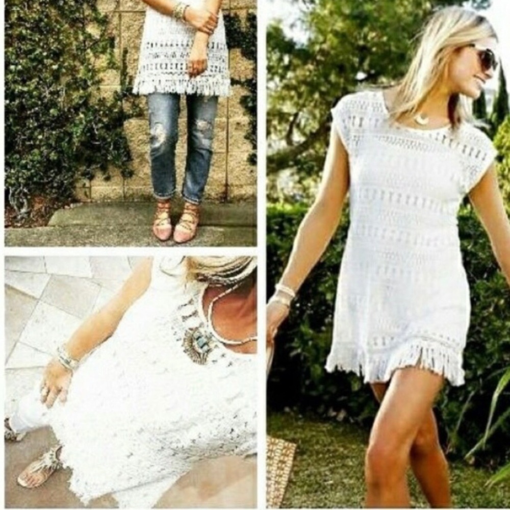 Stella & Dot White Lace beach / swim coverup